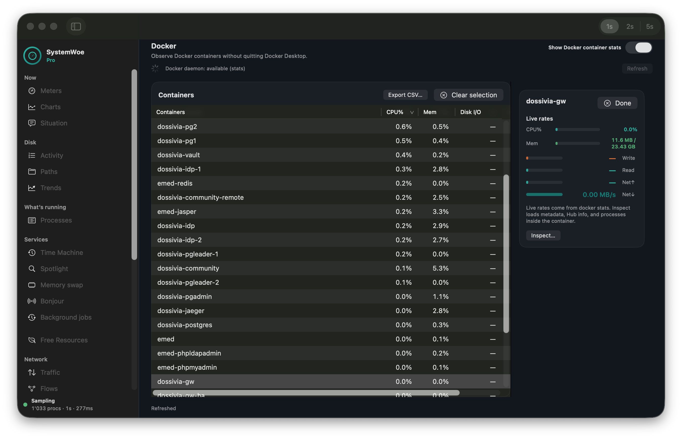 SystemWoe Docker inventory