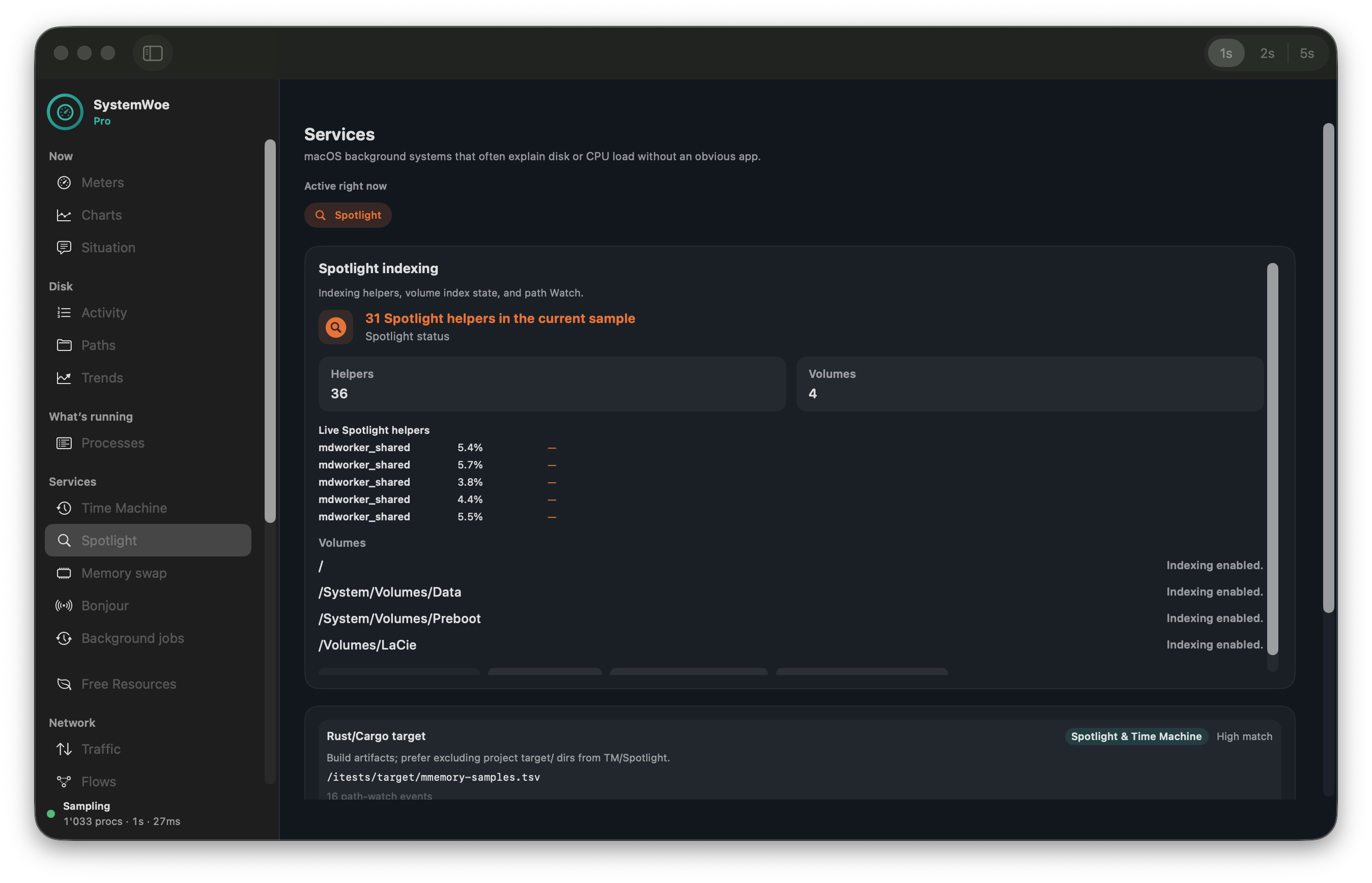 SystemWoe Services — Time Machine and Spotlight panels